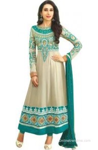 Reya Georgette Embroidered Semi-stitched Salwar Suit Dupatta Material